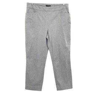 Hilary Radley Ladies Pull-On Stretch Ankle Pant Tummy Control Light Gray